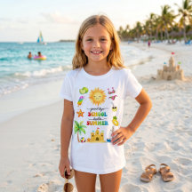 Camiseta de festa de verão Adeus Escola Olá 