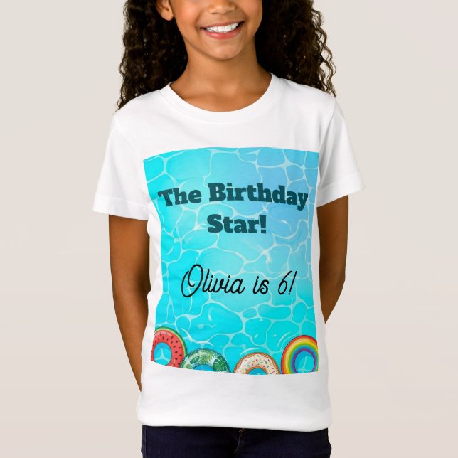 Camiseta de festa infantil na piscina (Frente)