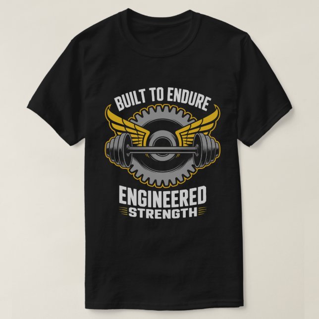 Camiseta de Fitness Roda Alada Construída para Sup (Frente do Design)