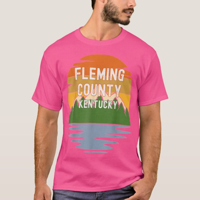 Camiseta De Fleming County Kentucky Vintage Sunset Gift (Frente)