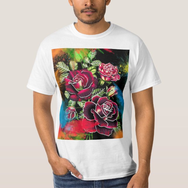 camiseta   de flor (Frente)