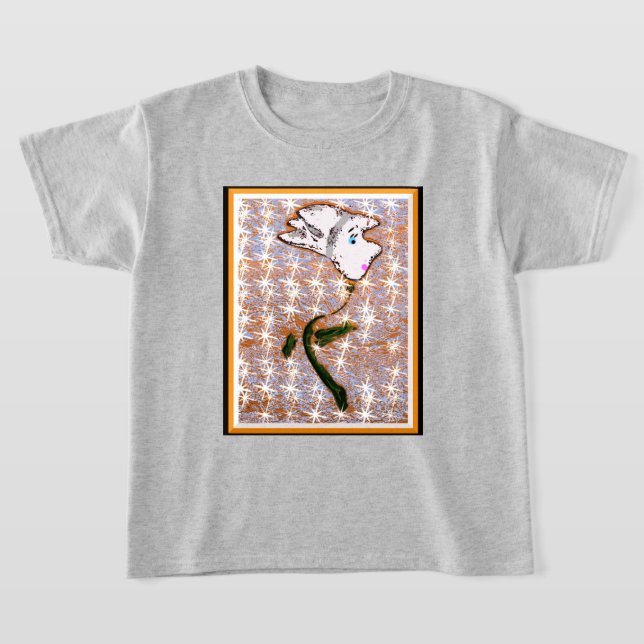 Camiseta de Flor Abstrata para Meninas (Postura )