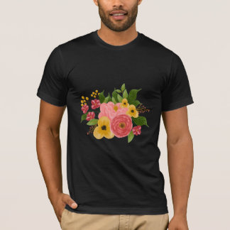 Camiseta De Flor Botânica Colorida Do Buquê Floral
