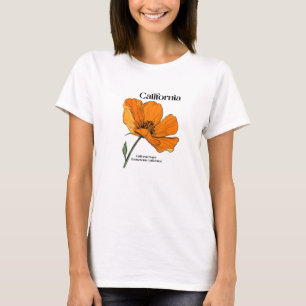 Camiseta de Flor do Estado da Califórnia para Mulh