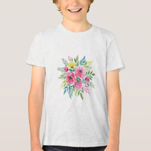 Camiseta de flor silvestre, de cor natural, de uso