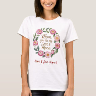 Camiseta de Floral Coroa Personalizada Melhor Mãe 