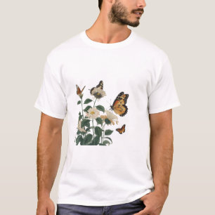Camiseta 🌷 de flores de borboleta