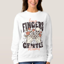 Camiseta de flores delicadas dedo ósseo