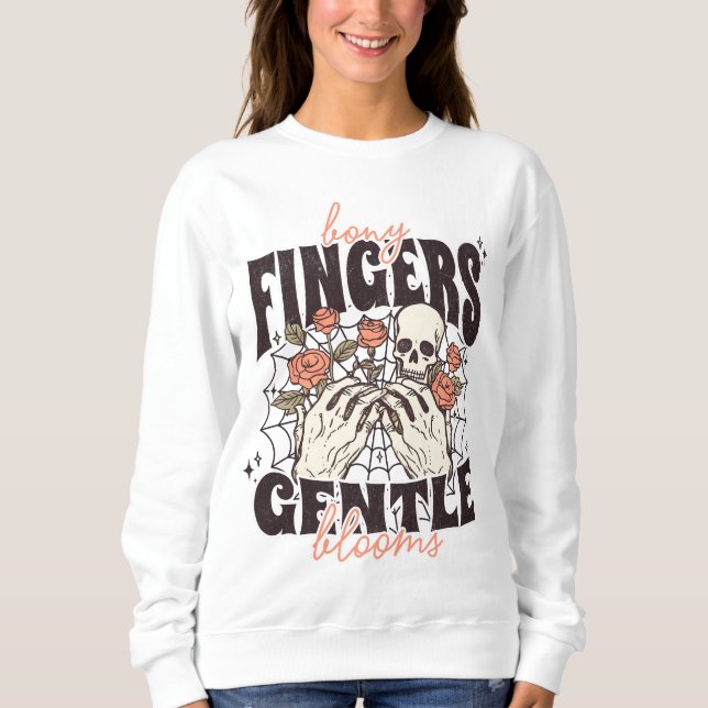 Camiseta de flores delicadas dedo ósseo (Frente)