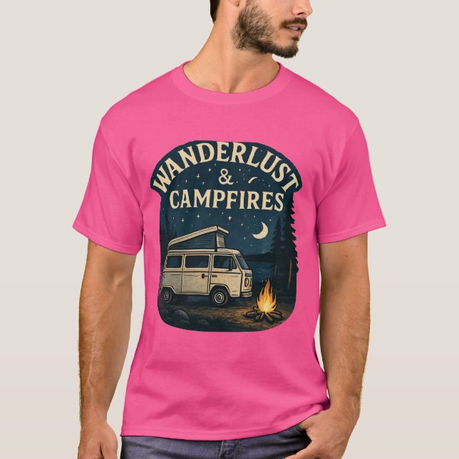 camiseta de fogueira de acampamento (Frente)