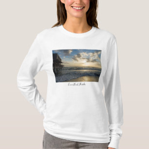 Camiseta de folhas compridas da manhã de praia glo