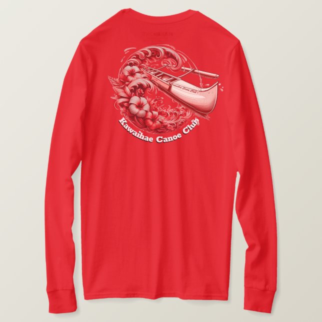 Camiseta de folhas compridas de homens do KCC (Verso do Design)