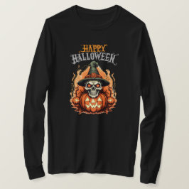 Camiseta de folhas compridas do Halloween