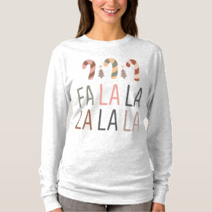 Camiseta de folhas compridas do Natal La Basic La