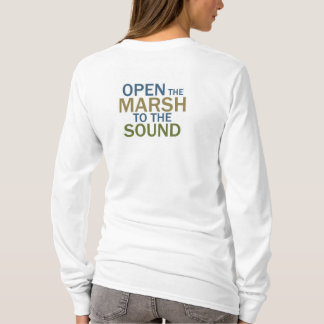 Camiseta de folhas longas de salmão feminino marsh