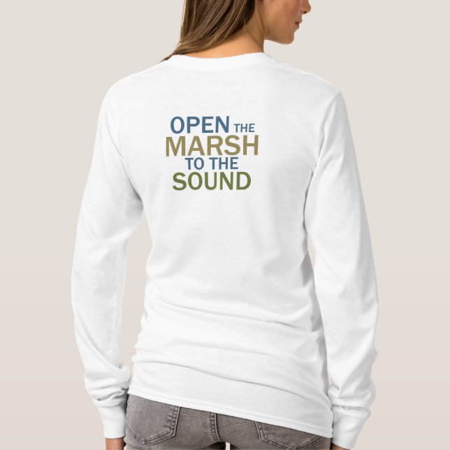 Camiseta de folhas longas de salmão feminino marsh (Verso)