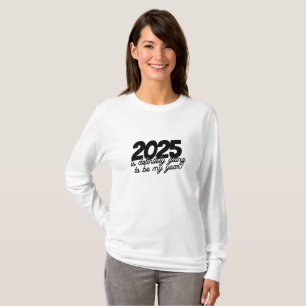 Camiseta de folhas longas feminina para véspera de
