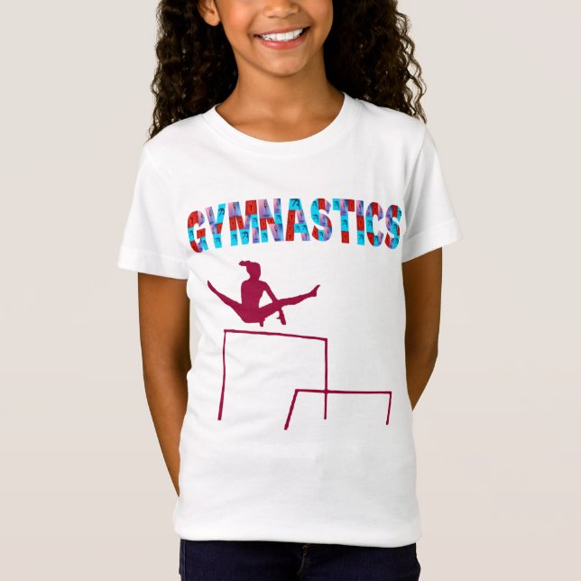 Camiseta de Fonte de Bloco de Cor de Ginástica (Frente)