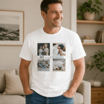 Camiseta de Foto da Família Super-Herói do Papai M