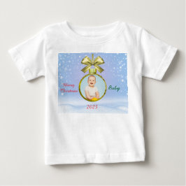 Camiseta de Foto de Feliz Natal Bebê