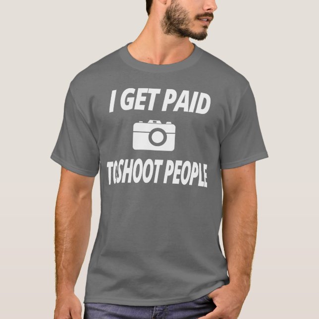 camiseta de fotografia eu sou pago para fotografar (Frente)