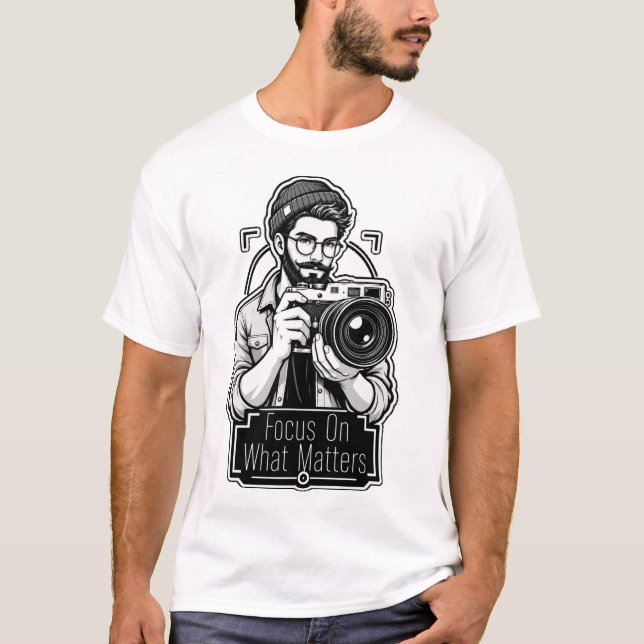 Camiseta de Fotógrafo Foco No Que Importa (Frente)