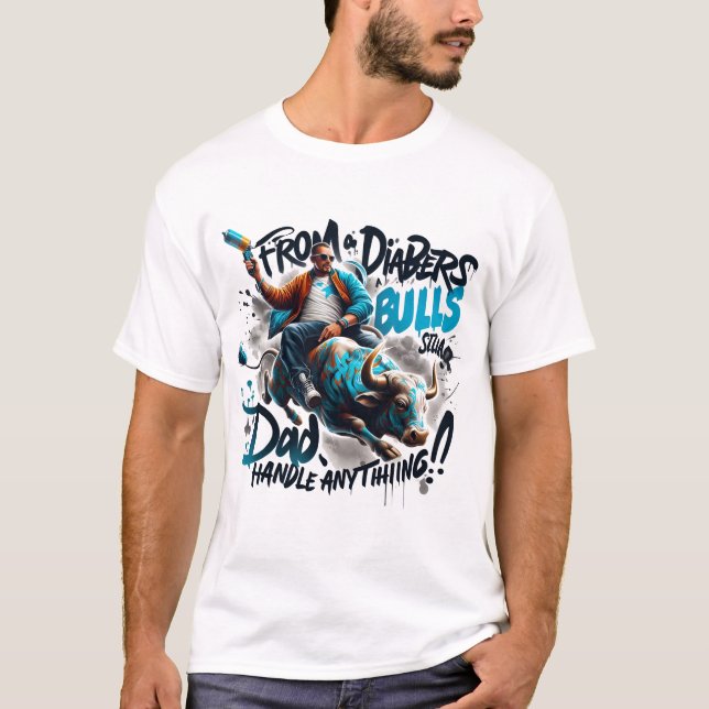 Camiseta De Fraldas a Pais de Touro Manipulam Qualquer Cami (Frente)