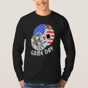 Camiseta de Futebol Americano Dia de jogo, bandeir