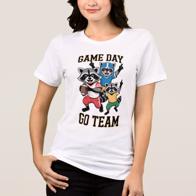Camiseta de Futebol de Game Day Raccoon (Frente)