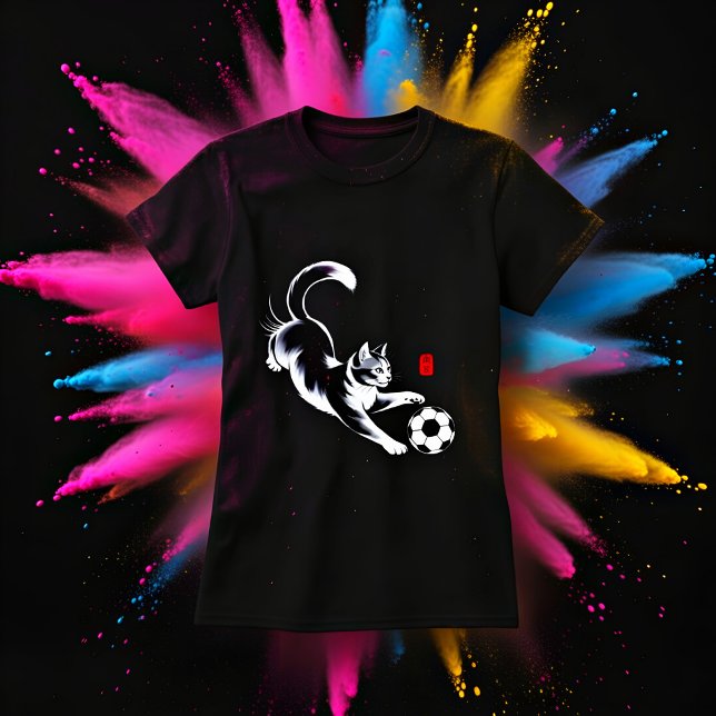 Camiseta de Futebol de Gato Divertido para Mulhere (Criador carregado)