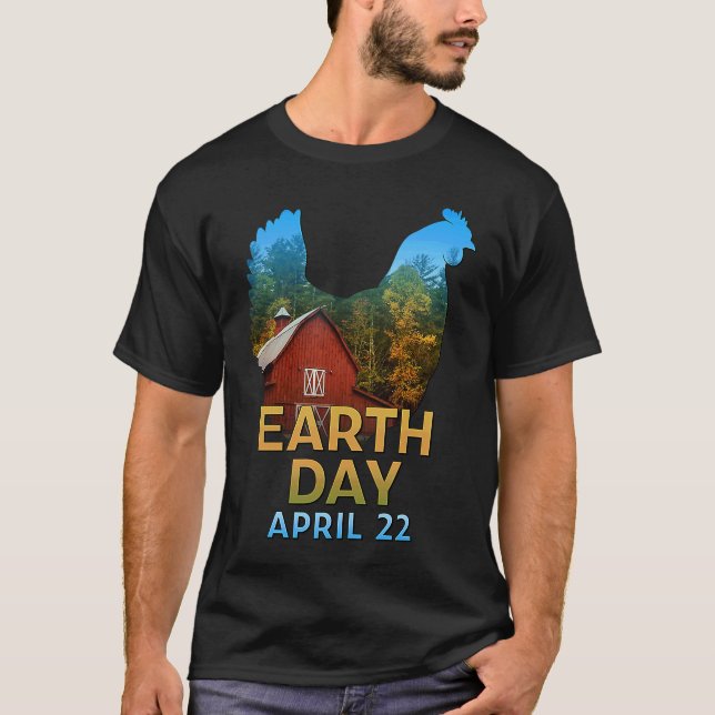 Camiseta de Galinhas Dia da Terra 22 de abril Ambiental (Frente)