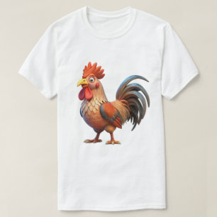 Camiseta de Galo de Desenho Animado Gráfica de Ani
