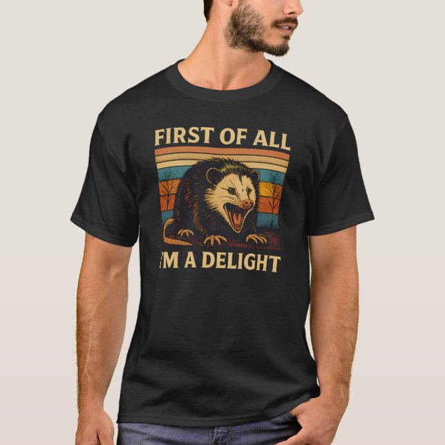 Camiseta de Gambá Bravo e Sarcástico - Antes de Ma (Frente)