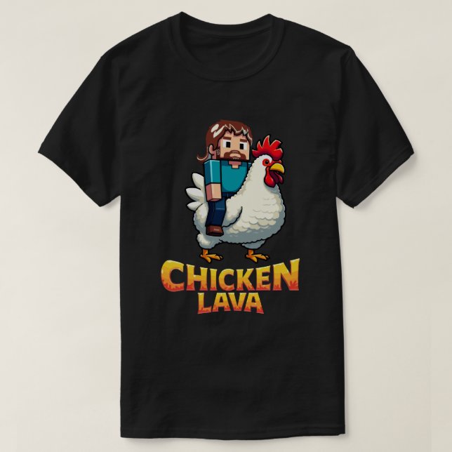Camiseta de Gaming do Meme do Frango de Lava para  (Frente do Design)