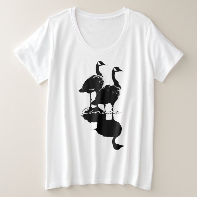 Camiseta de ganso feminino e tamanho Canadá (Frente do Design)