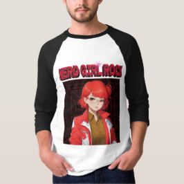 Camiseta de Garota Nerd Rock