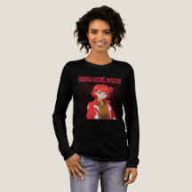 Camiseta de Garota Nerd Rock