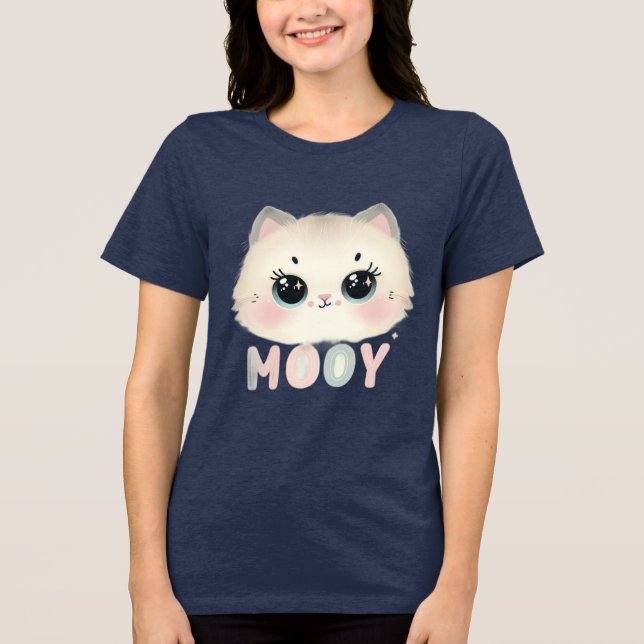 camiseta de gata para meninas e mulheres (Frente)