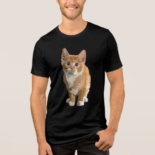camiseta de gatinho abstrato