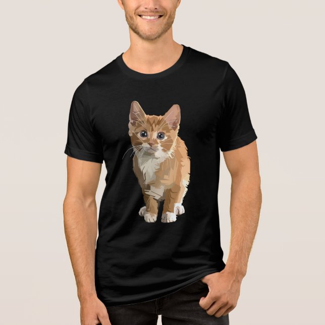 camiseta de gatinho abstrato (Frente)