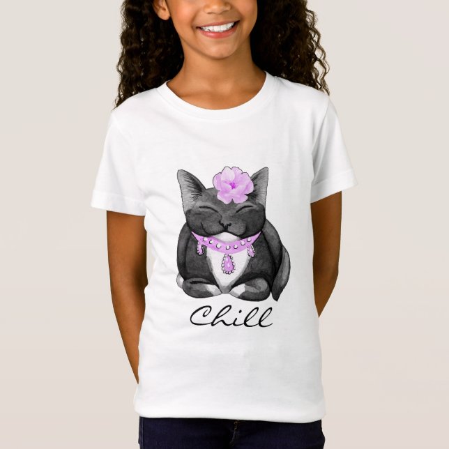 Camiseta de Gatinho de Tuxedo bonito (Frente)