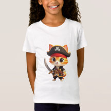 Camiseta de Gatinho Pirata Bebê