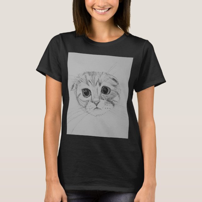 Camiseta de Gatinho Scottish Fold (Frente)