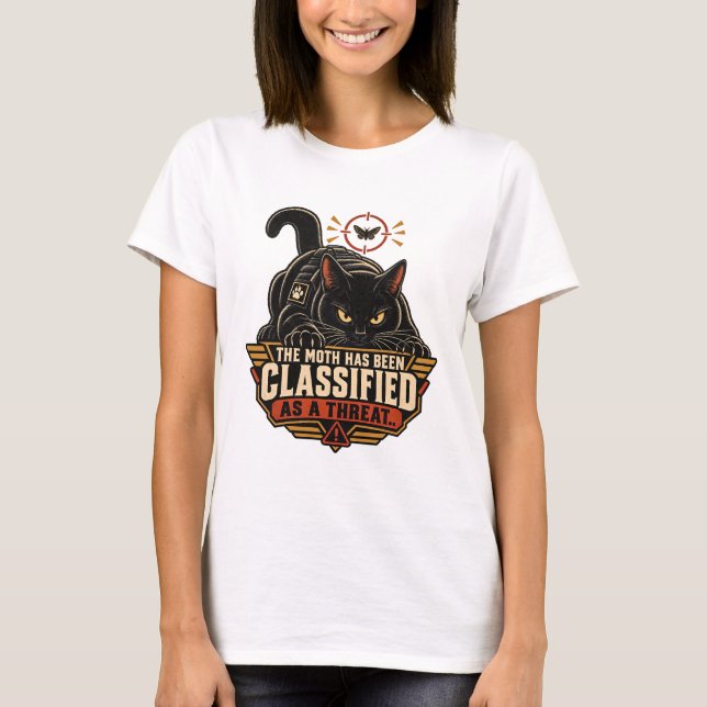 Camiseta de Gato - A Mariposa Foi Classificada Com (Frente)