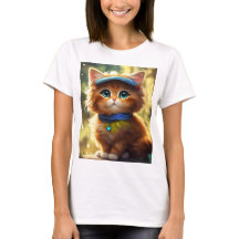 Camiseta de gato adorável