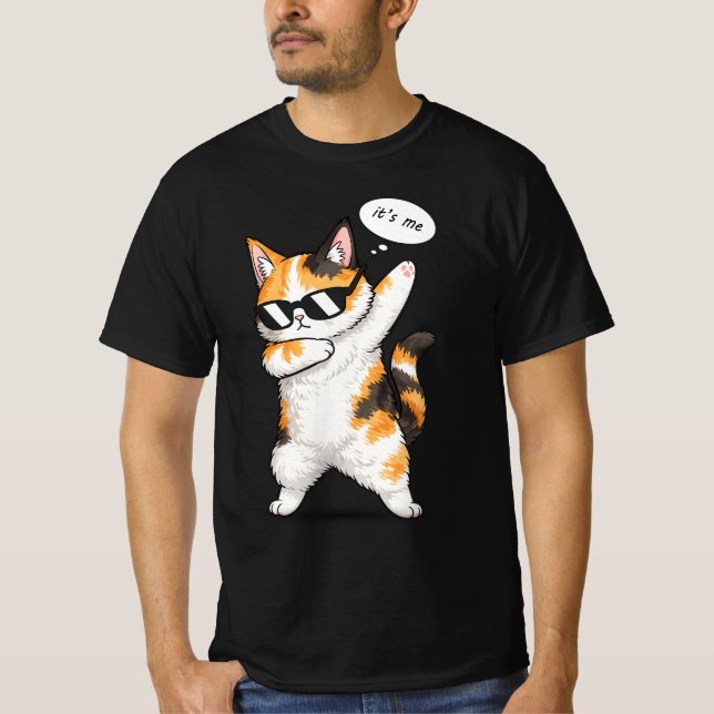 Camiseta de Gato Calico Legal com Óculos de Sol Da (Frente)