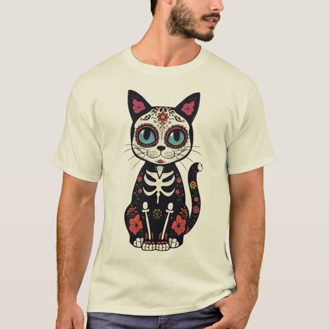 Camiseta de Gato Caveira de Açúcar (Frente)