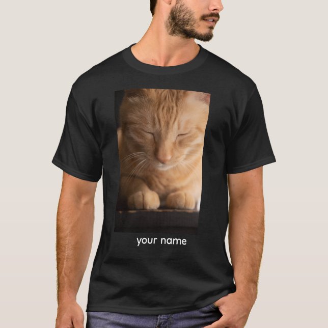 Camiseta de Gato com Nome Personalizado (Frente)