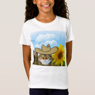 Camiseta de gato (Cowboy) para garotas