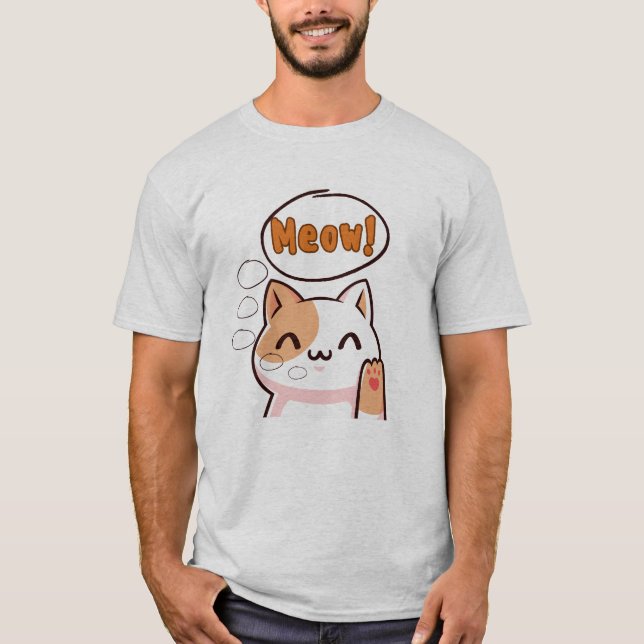 Camiseta de Gato de Miau (Frente)